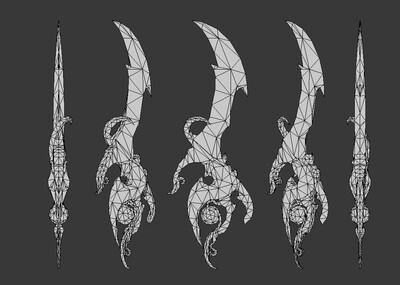 飞刀 飞镖 金刀 短刀 匕首 短刃 武器 兵器 写实风 手绘低模