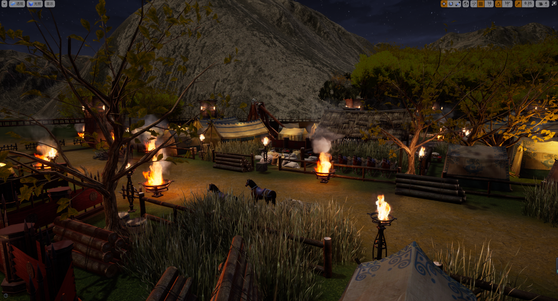 ue4虚幻四古代大型军营场景