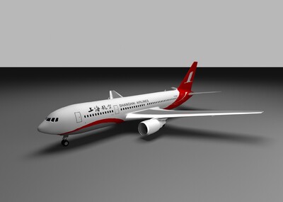 波音767上海航空_尔歌ethel作品_飞机/航空器客机/民用飞机_cg模型网