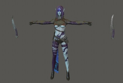 pbr 暗黑精灵  次世代 邪恶 女精灵 dark elf