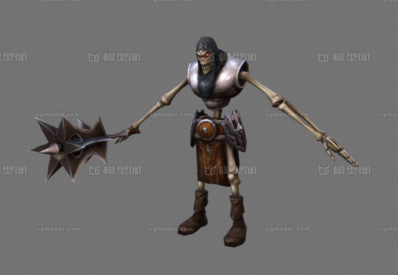 手绘骷髅卫兵恶魔鬼怪恐怖骷髅人