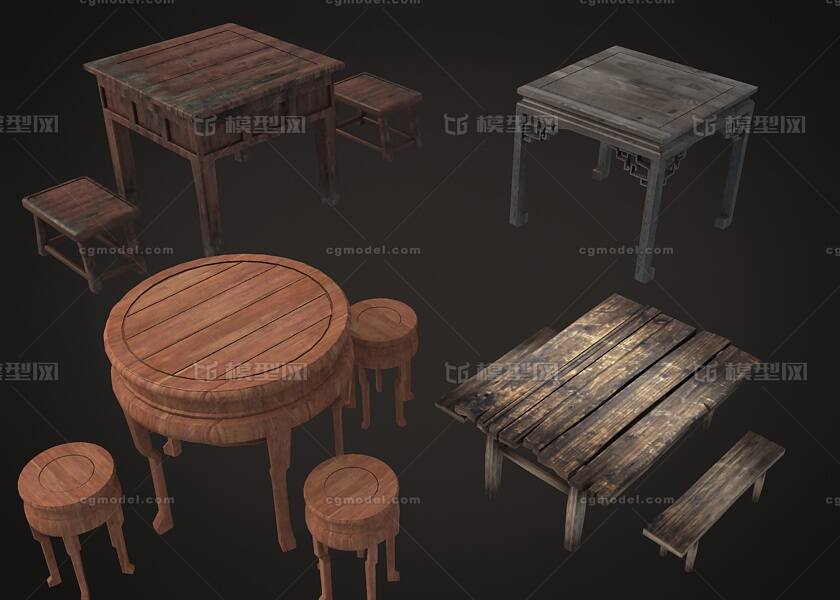 古代桌子 古代桌椅模型-其他模型库-3ds Max(.max)模型下载-cg模型网