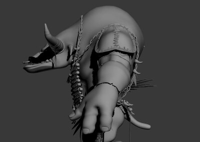 男人 牛头人 牛角 壮实 力量 卡通_蓝默的愚作品_人物异形怪物_cg模型