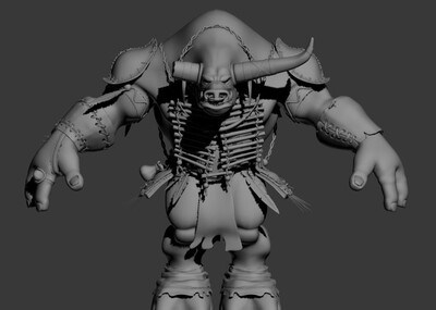 男人 牛头人 牛角 壮实 力量 卡通_蓝默的愚作品_人物异形怪物_cg模型