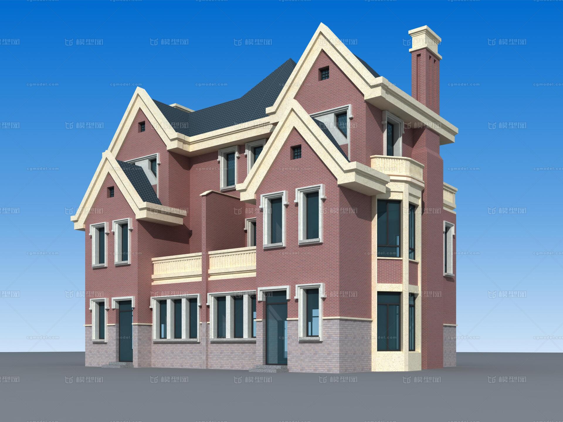 别墅 建筑_满月y作品_建筑私人住宅_cg模型网