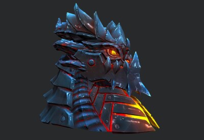 手绘【2k】黑龙 死亡之翼 头像 deathwing 火龙头