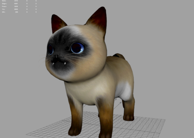 可爱猫写实猫带绑定材质贴图