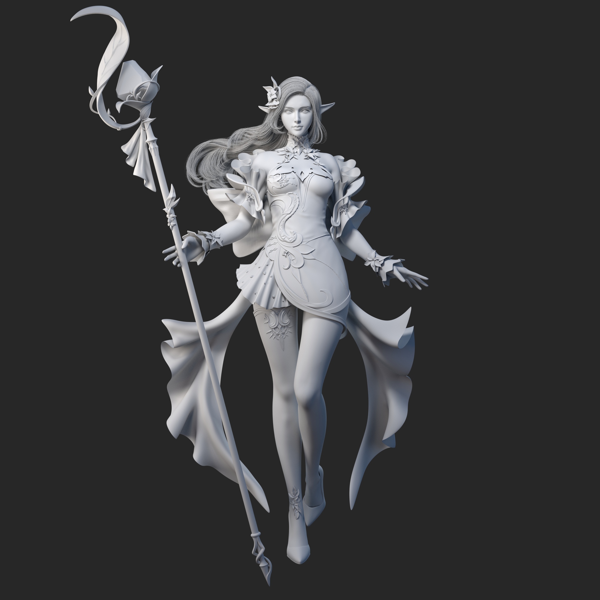 精灵少女_exerionpx作品_角色/人物/生物_cg模型网