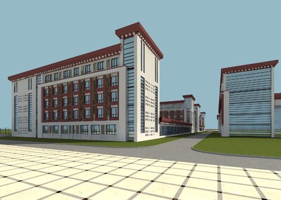 学校 中学 高中 大学 民族_在努力作品_建筑公共设施_cg模型网