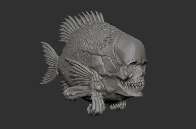 468 怪鱼 骷髅 魔鬼鱼 怪异 怪物 异形 变异 恐怖 人鱼 食人鱼 艺术