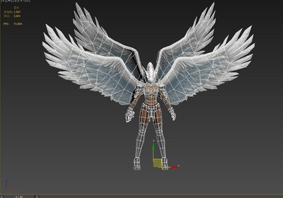 简模 四翼天使  angel  手绘 天使女战士