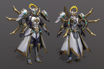 写实科幻战士 风格化机甲战士 游戏战斗角色 白色铠甲战士