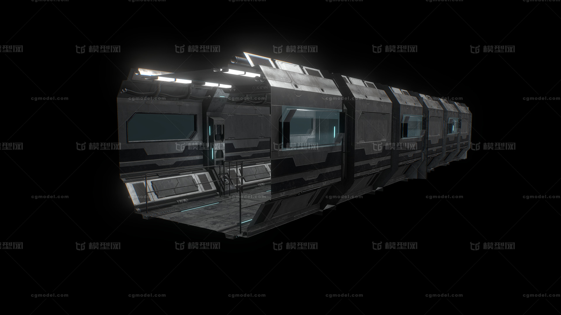 **科幻飞船舱内 太空舱模型-科幻场景模型库-FBX(.fbx)模型下载-cg模型网