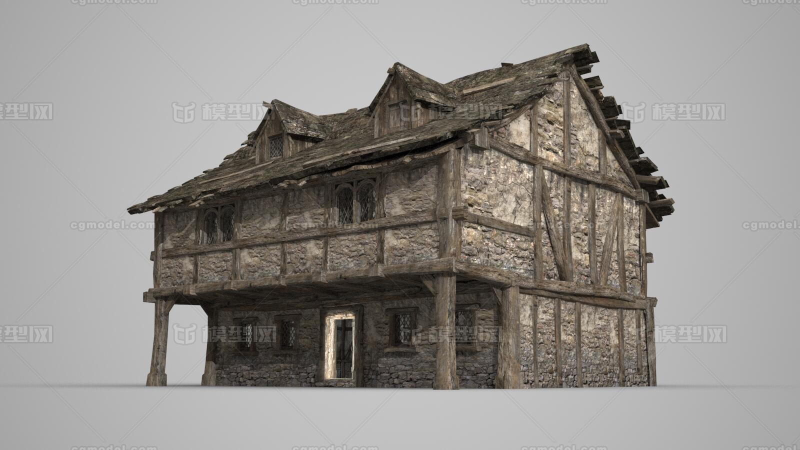 古建木板模型房子模型-历史建筑模型库-3ds Max(.max)模型下载-cg模型网