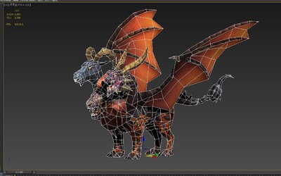 手绘 神话 神兽 简模 狮身蝎尾兽 怪物