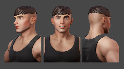 欧美动漫动画人物模型 男性角色高模男人模型 男人高模
