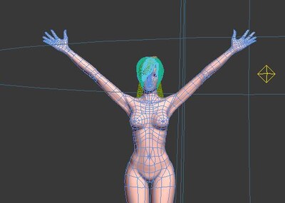 现代年轻女人 赤裸 长发 现代写实