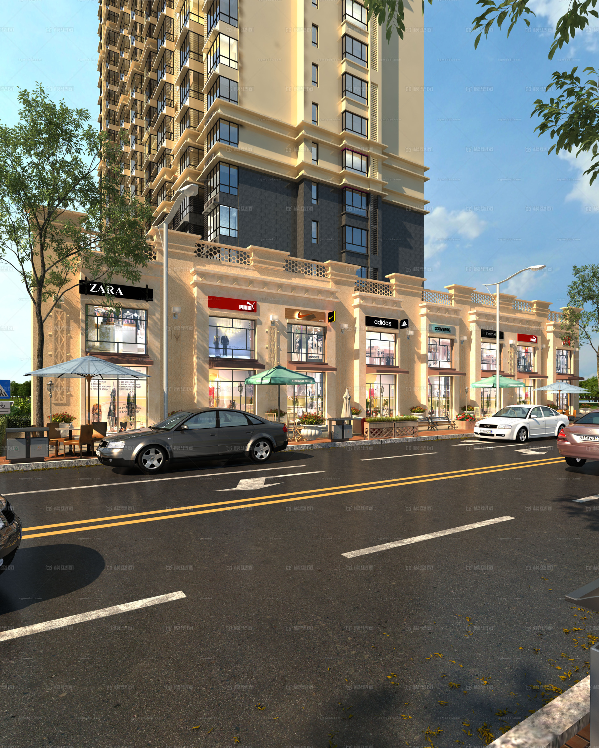 商业街模型渲染