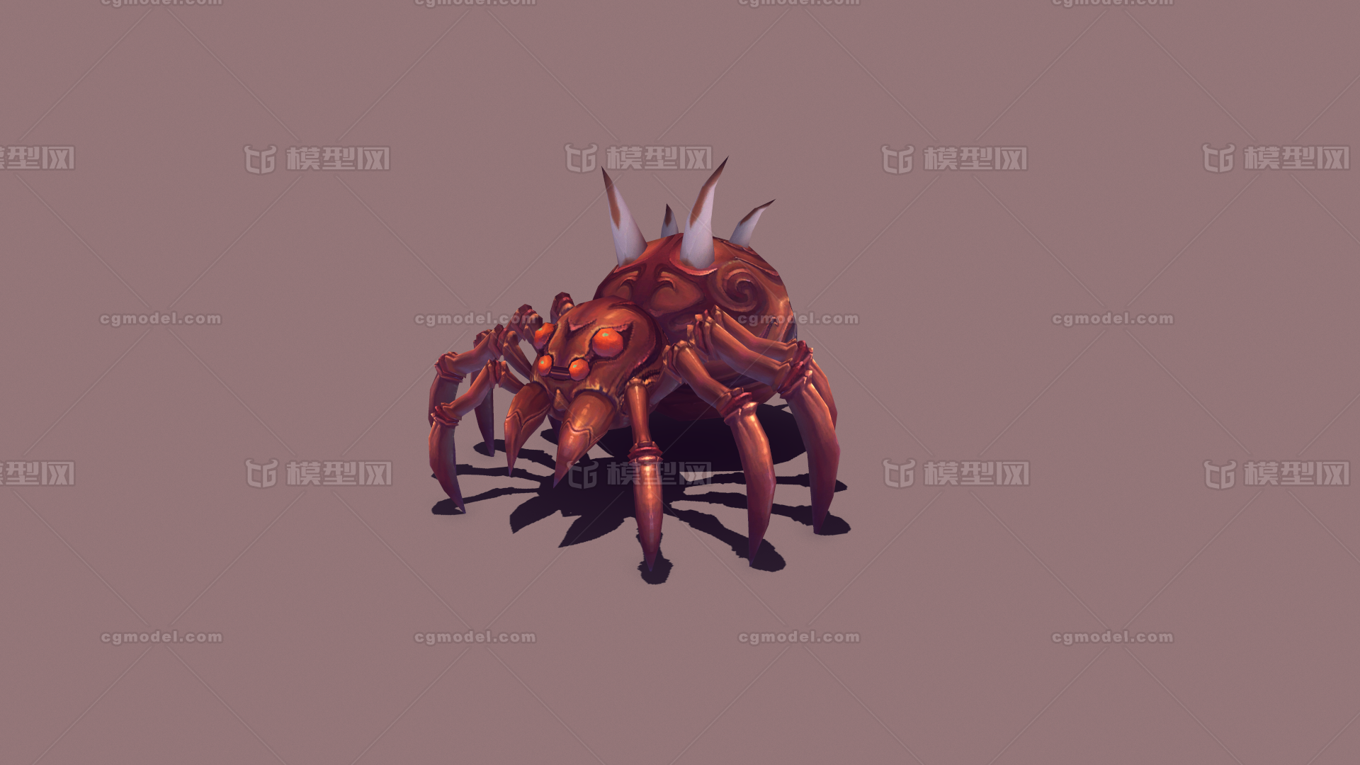 手绘毒蜘蛛,q版蜘蛛,卡通蜘蛛,带骨骼绑定