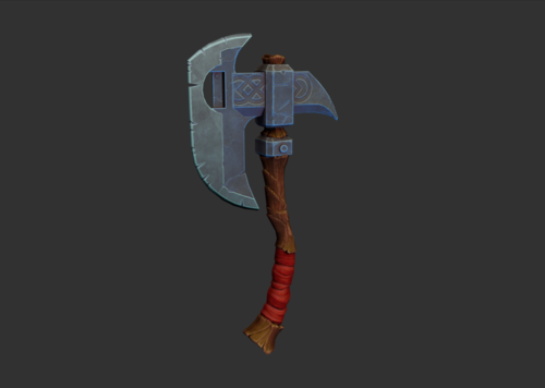 次时代斧头模型 卡通斧头模型 斧子模型 游戏武器斧头低模 冷兵器斧头
