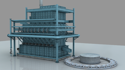冶炼炉 工业炉 侧吹炉 工业锅炉 _a161301作品_场景自然场景_cg模型网