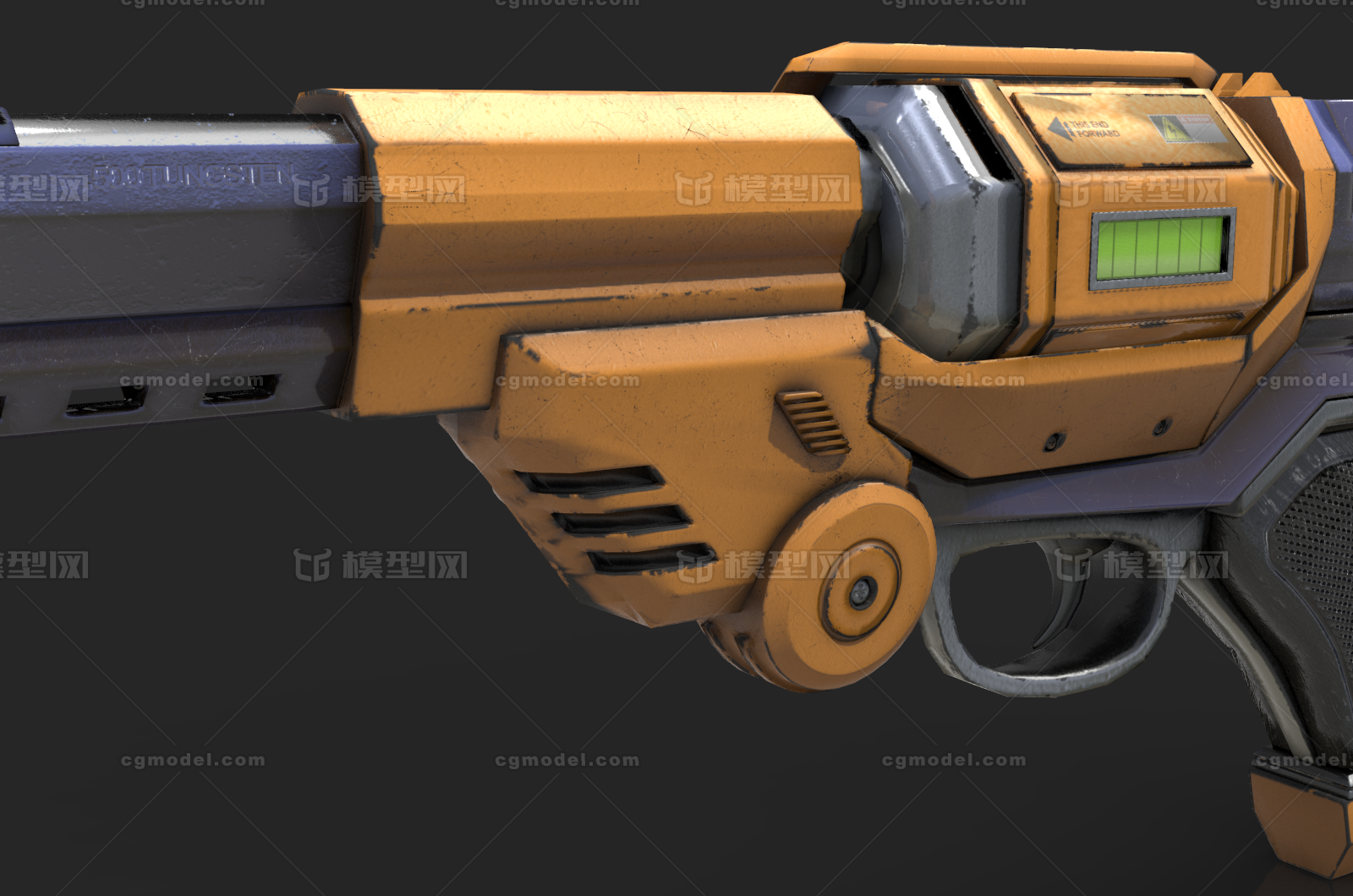 次世代 pbr 激光左轮 科幻手枪 警卫手枪 短枪 左轮手枪 赛博朋克