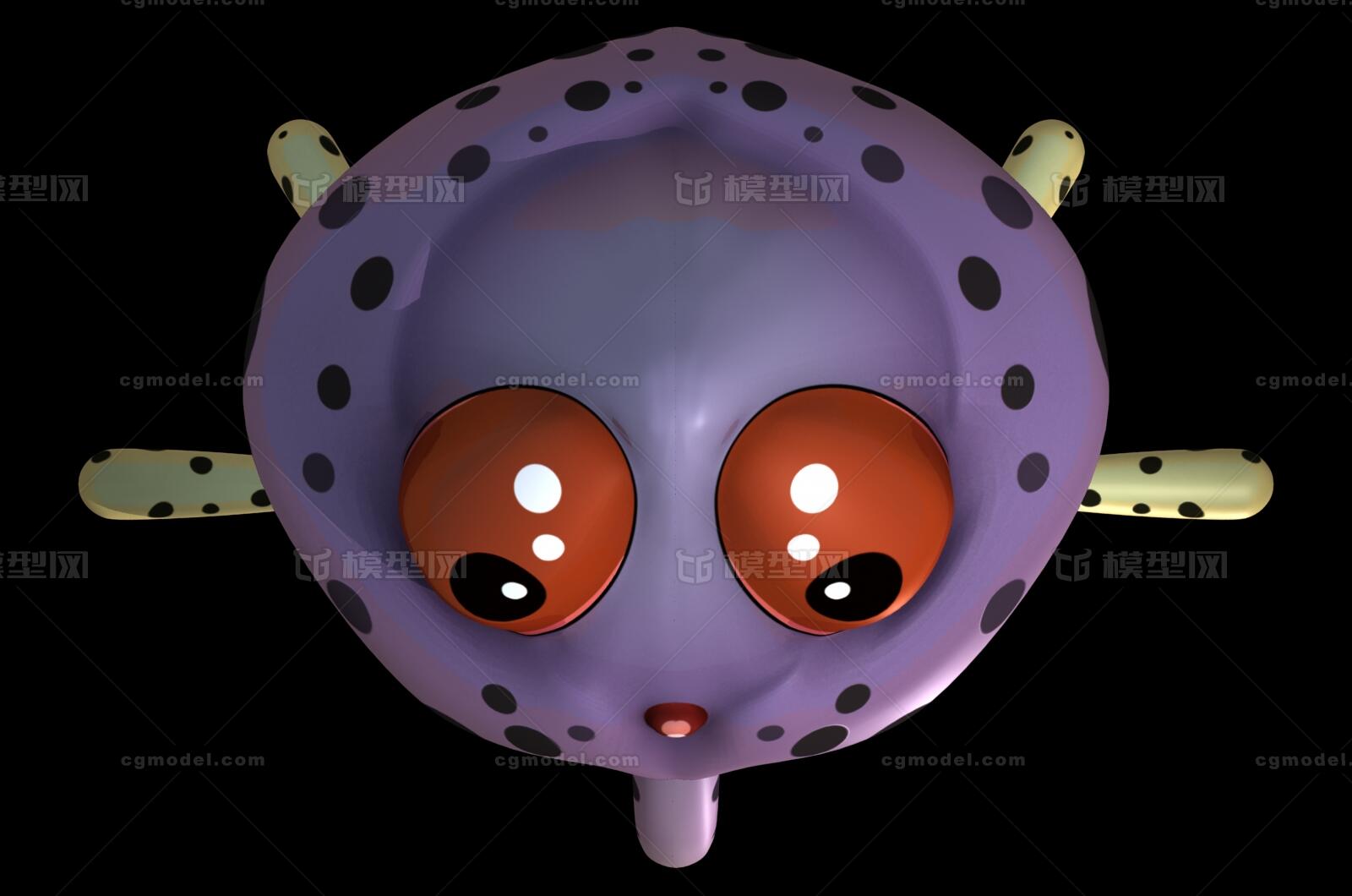 卡通病毒 卡通病菌 卡通怪物 小怪 水母 紫云水母 Q版怪物 海洋 生物 Cg模型网 Cgmodel 三维设计师交流互动平台 专注多品类3d模型下载 原创作品分享 软件学习