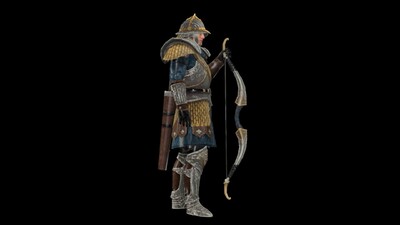 古代士兵 中世纪男子 欧洲士兵 弓箭手 将军 带绑定