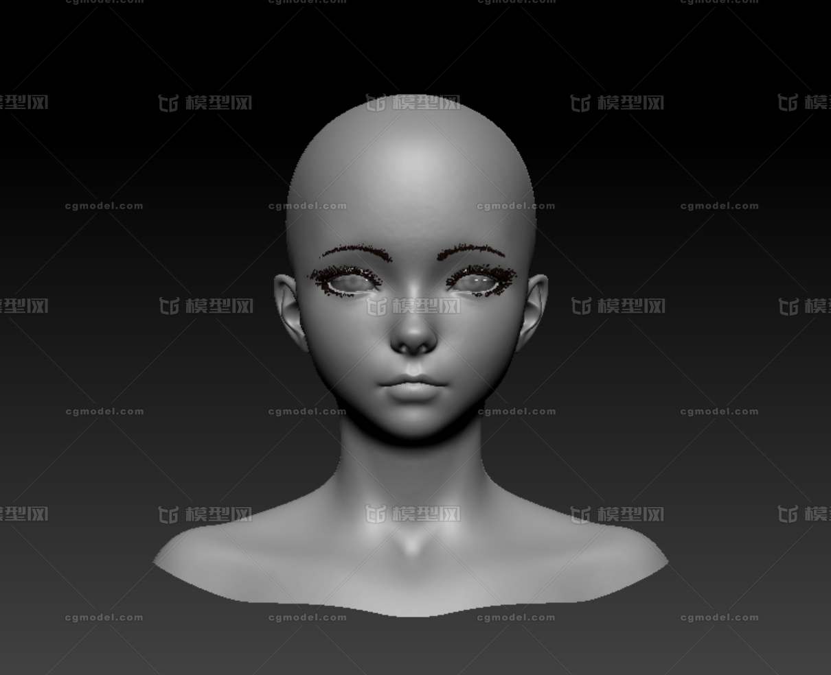 zbrush女性基础人模 裸模少女人物模型 3d模型