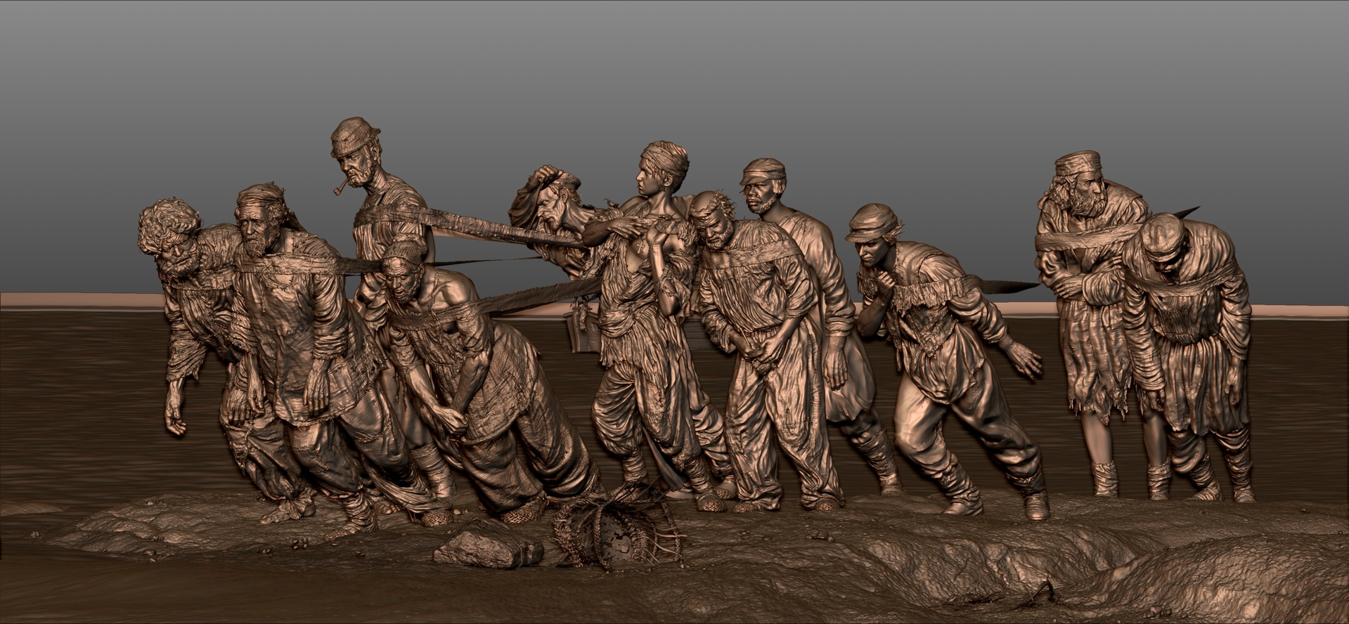 伏尔加河上的纤夫