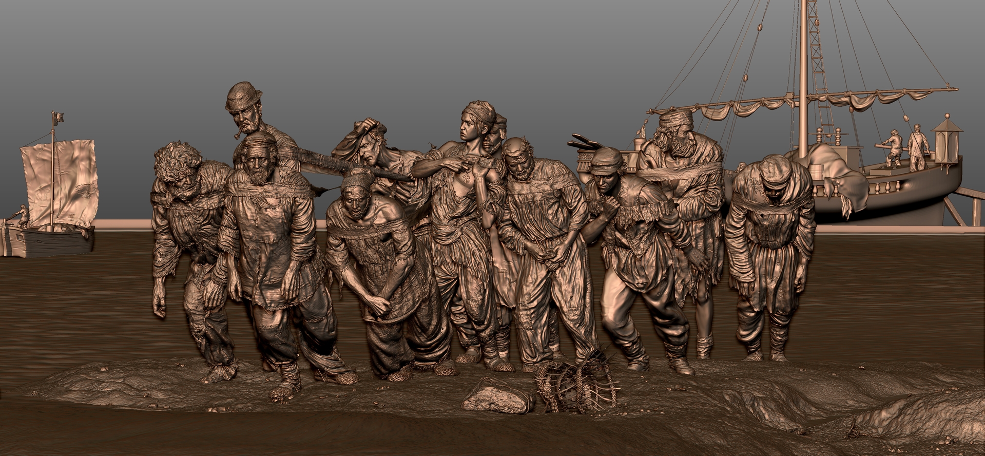 伏尔加河上的纤夫