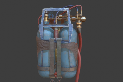 pbr次世代 火焰喷射器 喷火器 喷火枪 蒸汽朋克 枪械 火攻武器 科幻