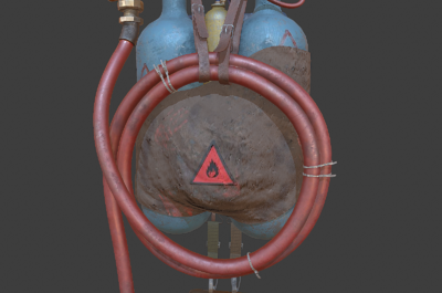 pbr次世代 火焰喷射器 喷火器 喷火枪 蒸汽朋克 枪械 火攻武器 科幻