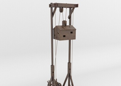 攻城器械巢车攻城车木头车木推车古代城市攻城武器