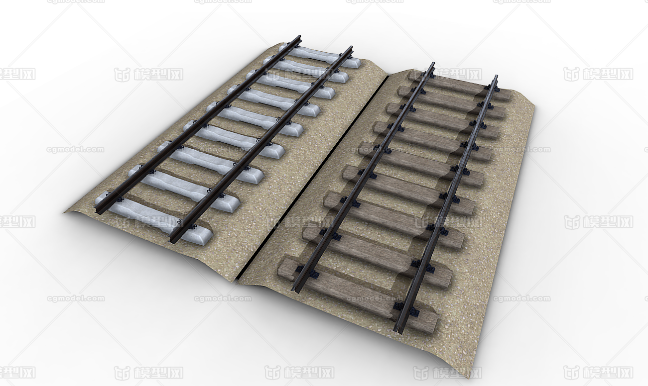 pbr 次时代 铁路 铁道 铁轨 火车道_justin_作品_场景场景部件_cg模型