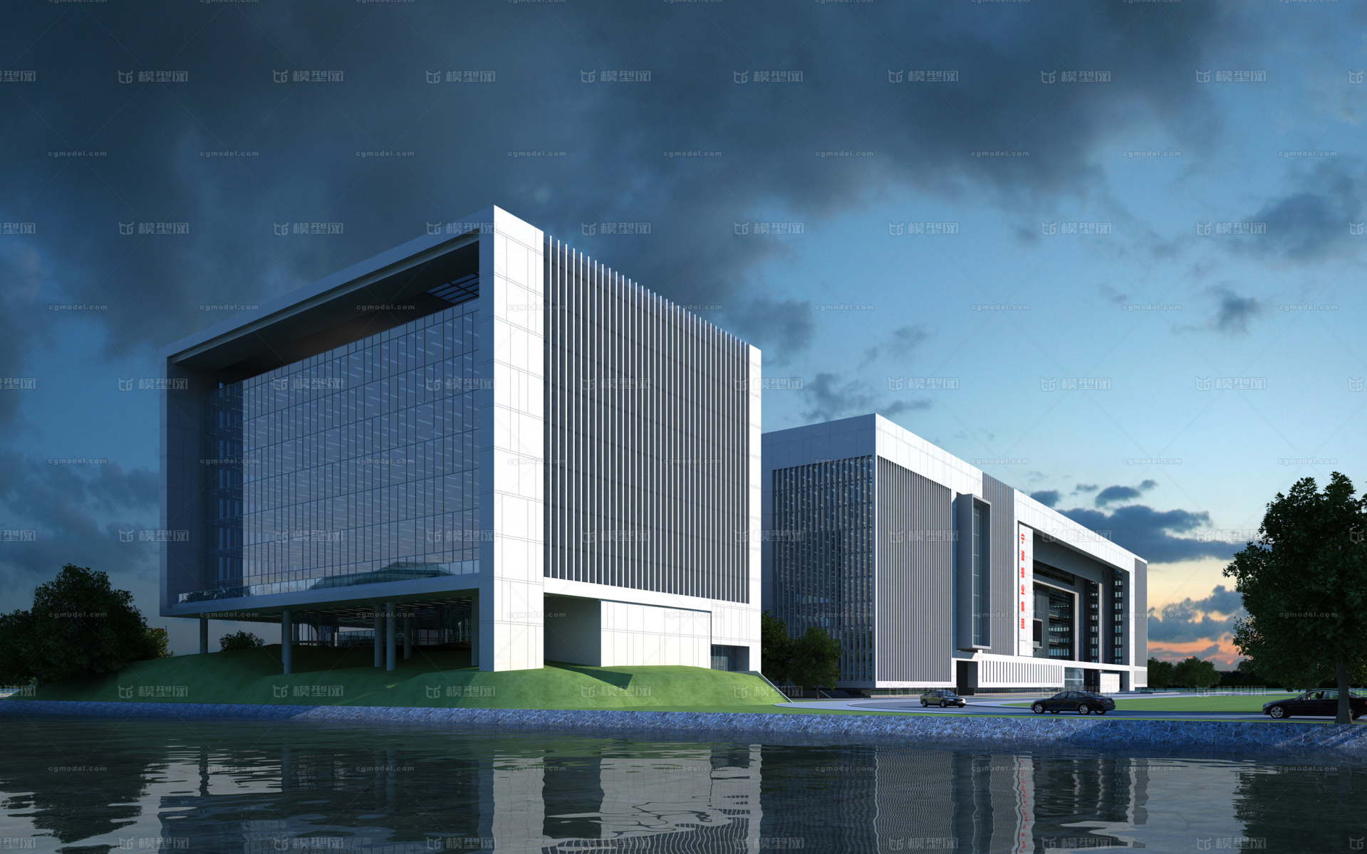 办公楼 办公建筑 宁波报业集团 现代建筑 建筑 建筑模型