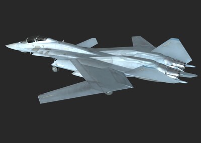 pbr 科幻战机 x02s 未来隐身战斗机模型-军用飞机模型库-3ds max(.