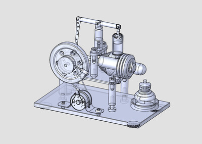 斯特林发动机全参数三维模型