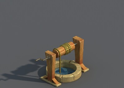 木水井,新手村水井,游戏_a6456013a作品_场景自然场景_cg模型网