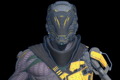 pbr 次世代 赛博朋克 科幻 未来 纳米服 装甲植入 改装人 战士