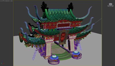 古代门楼 大门模型-历史建筑模型库-3ds Max(.max)模型下载-cg模型网