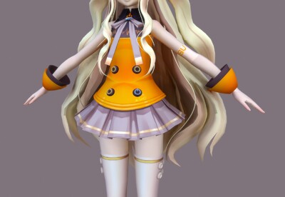 卡通 二次元 卡哇伊女孩 动漫美少女 _cgmt1991作品_人物女人_cg模型