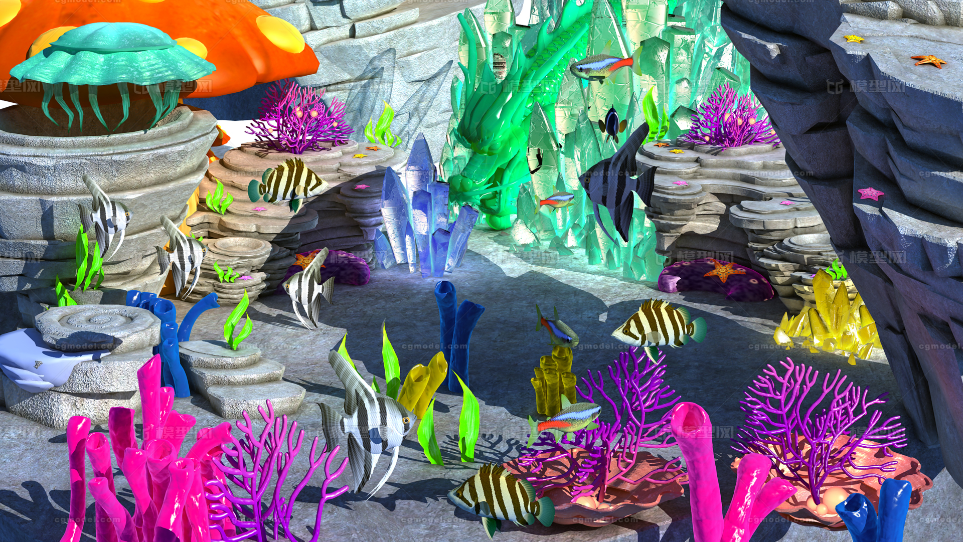 珊瑚礁 大堡礁 热带海洋 海洋_周超人作品_场景自然场景_cg模型网