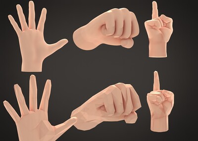拳头,手掌,手指,手部特写,食指,手, low poly手掌,手势,手型,雕塑