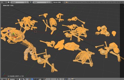 游戏场景 漫画场景 卡通场景 骨骼 骨头堆 头骨 骷髅 兽骨 恐龙骨骼