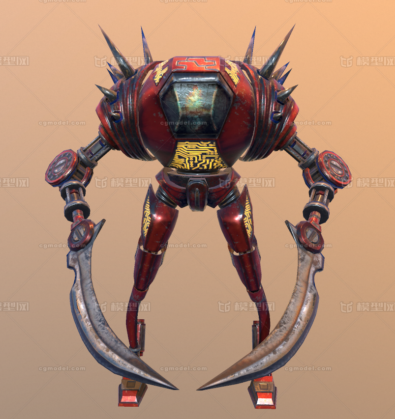 次时代 pbr 收割 掠夺 杀戮 双刀 机器人 机甲 战士 守卫 铁甲