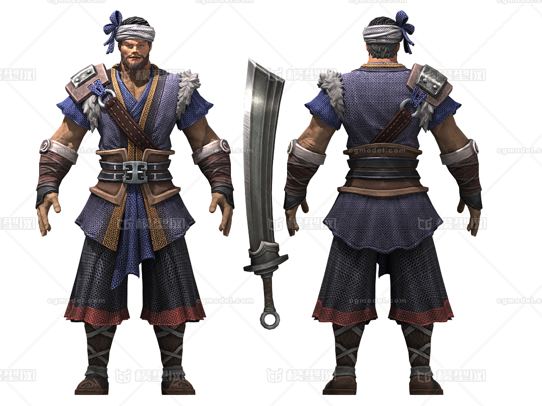 黎族,彝族,苗疆,苗族,少数民族服饰,次时代模型,傣族,苗人武士,三渲二