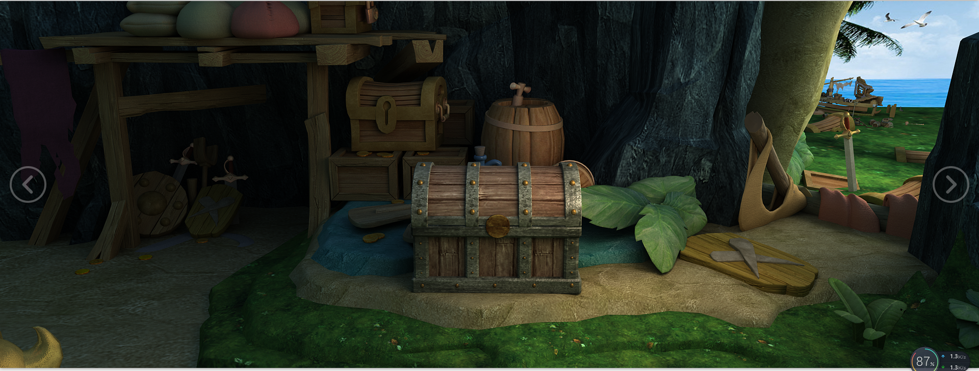 藏宝洞,藏宝箱_18263512007作品_游戏/影视/动画_cg模型网