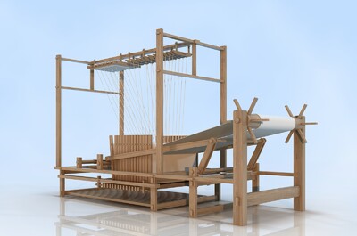 织布机,纺织机,纺纱,织布_641776407作品_场景古代场景_cg模型网