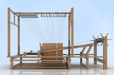 织布机,纺织机,纺纱,织布_641776407作品_场景古代场景_cg模型网